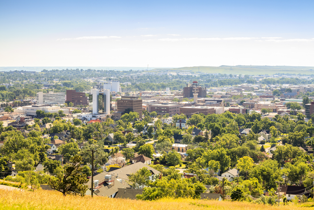 Panorama of Rapid City, South Dakota, USA