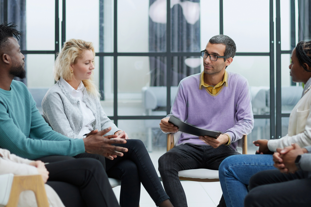 The Meeting With Four People During Rehab Therapy
